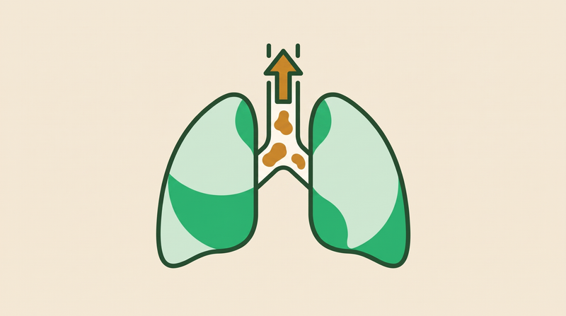 Évacuation du mucus par la toux